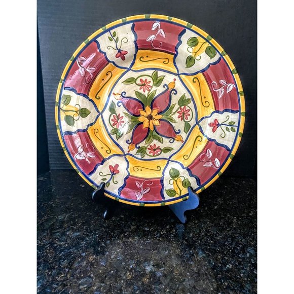 Pier One 13" Round Serving Platter,  Vallarta Pattern - Picture 1 of 5